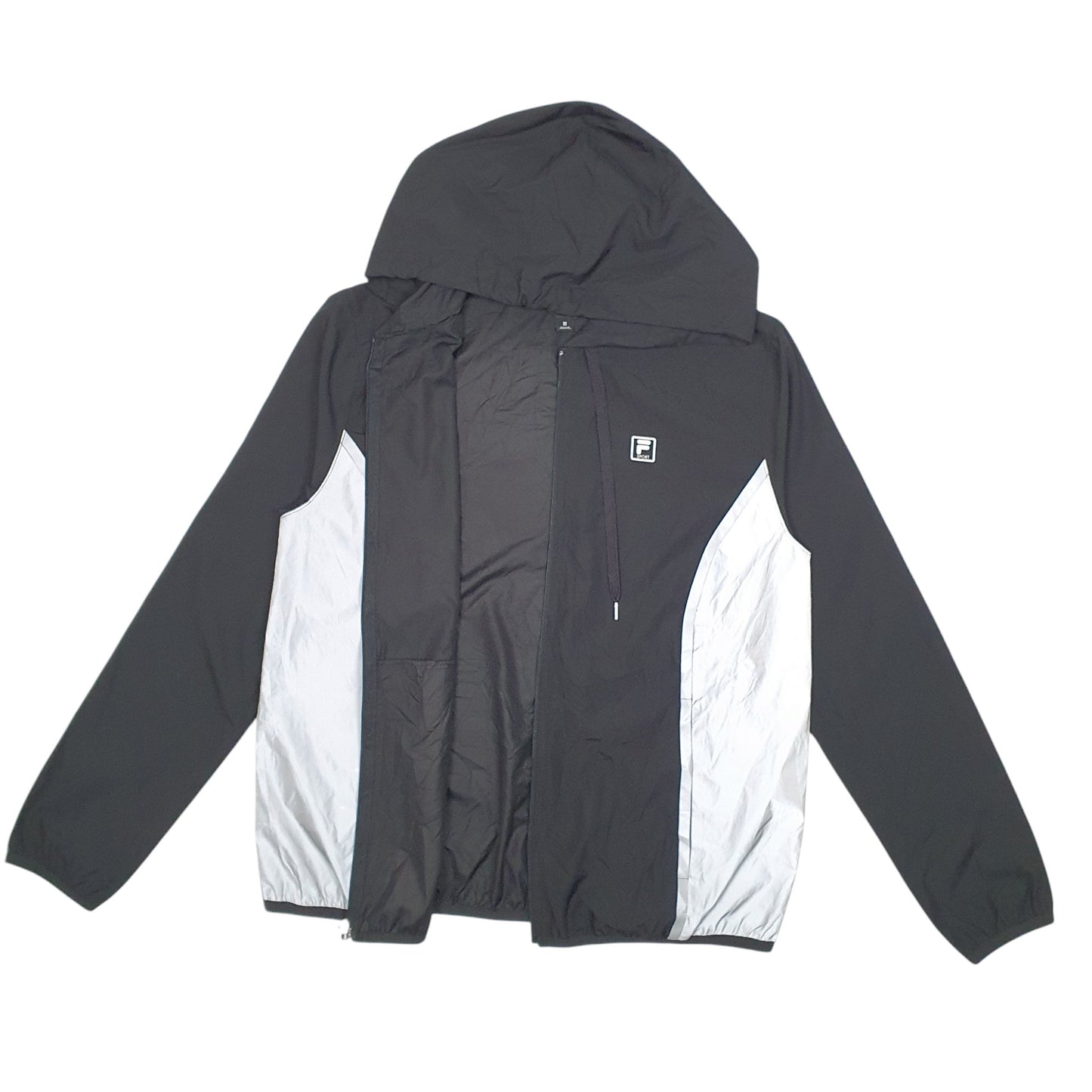 Womens Black Fila Sport Hooded  Coat