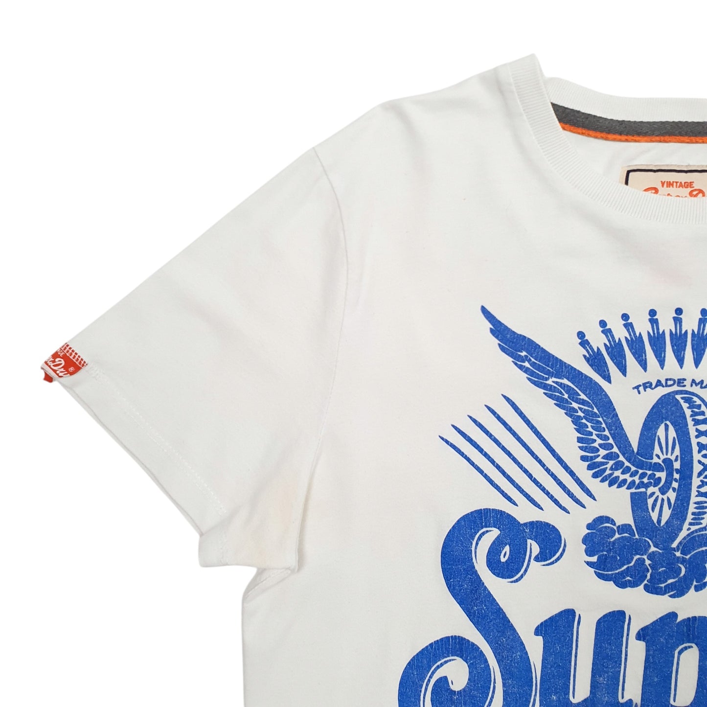 Mens White Superdry Spellout Short Sleeve T Shirt