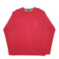Mens Red Tommy Hilfiger Knit 2000's Vintage Crest Crewneck Jumper