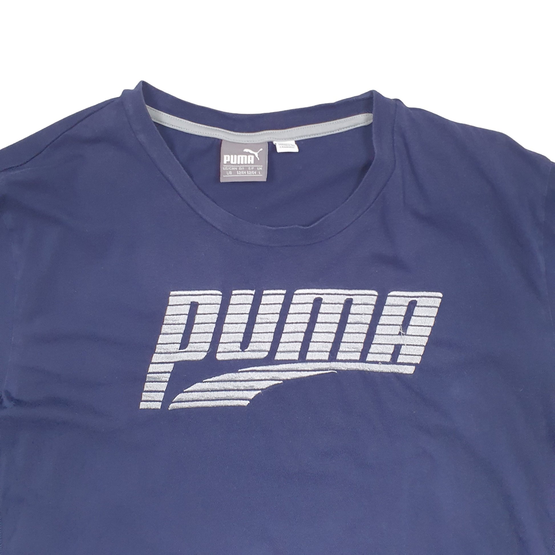 Mens Blue Puma Spellout Short Sleeve T Shirt