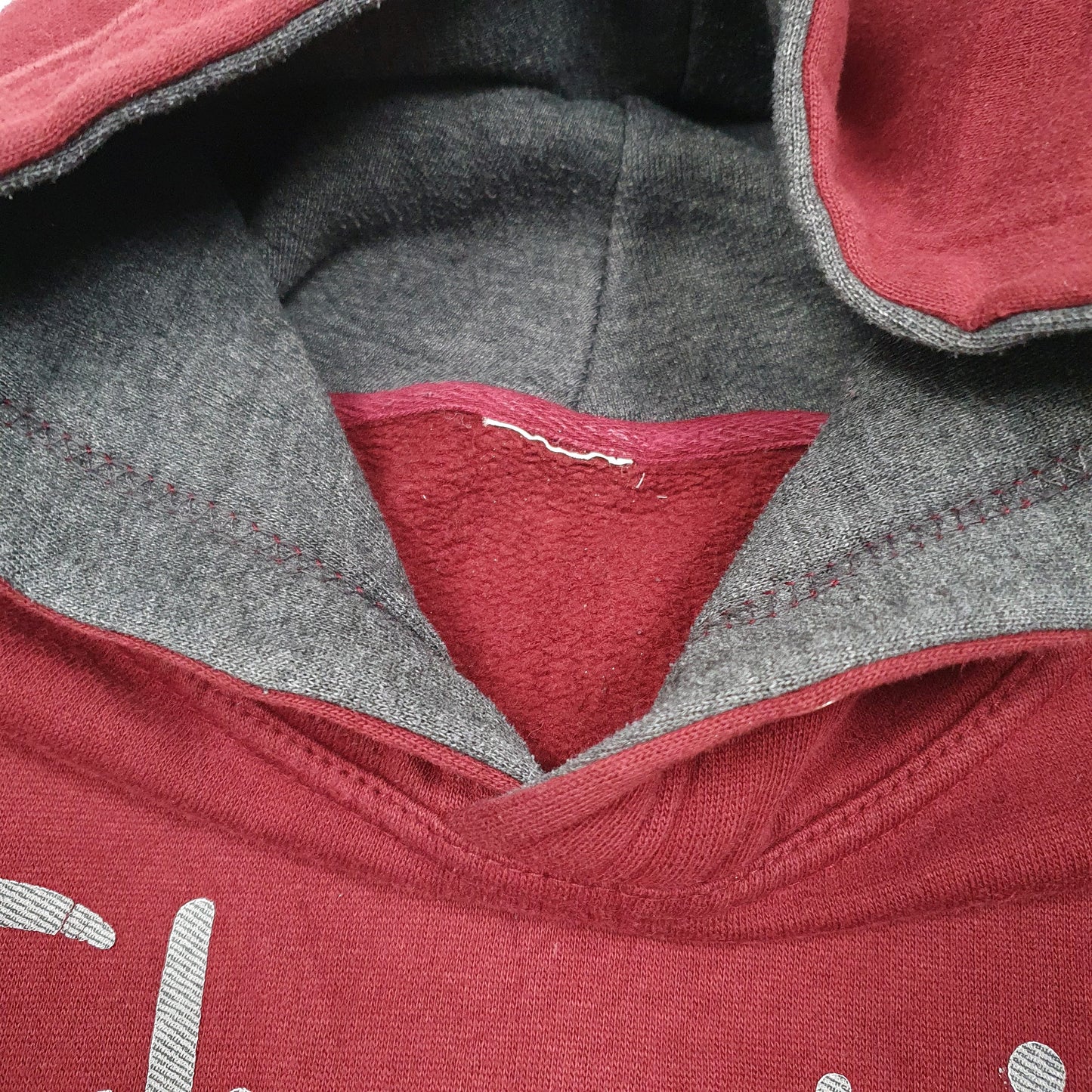 Mens Burgundy Champion Script Spellout Hoodie Jumper