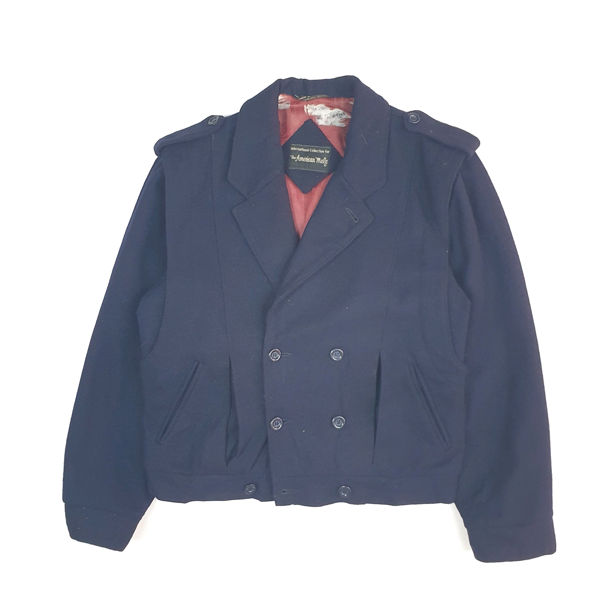 Mens Navy The American Male Vintage 1990s Double Breasted  Coat