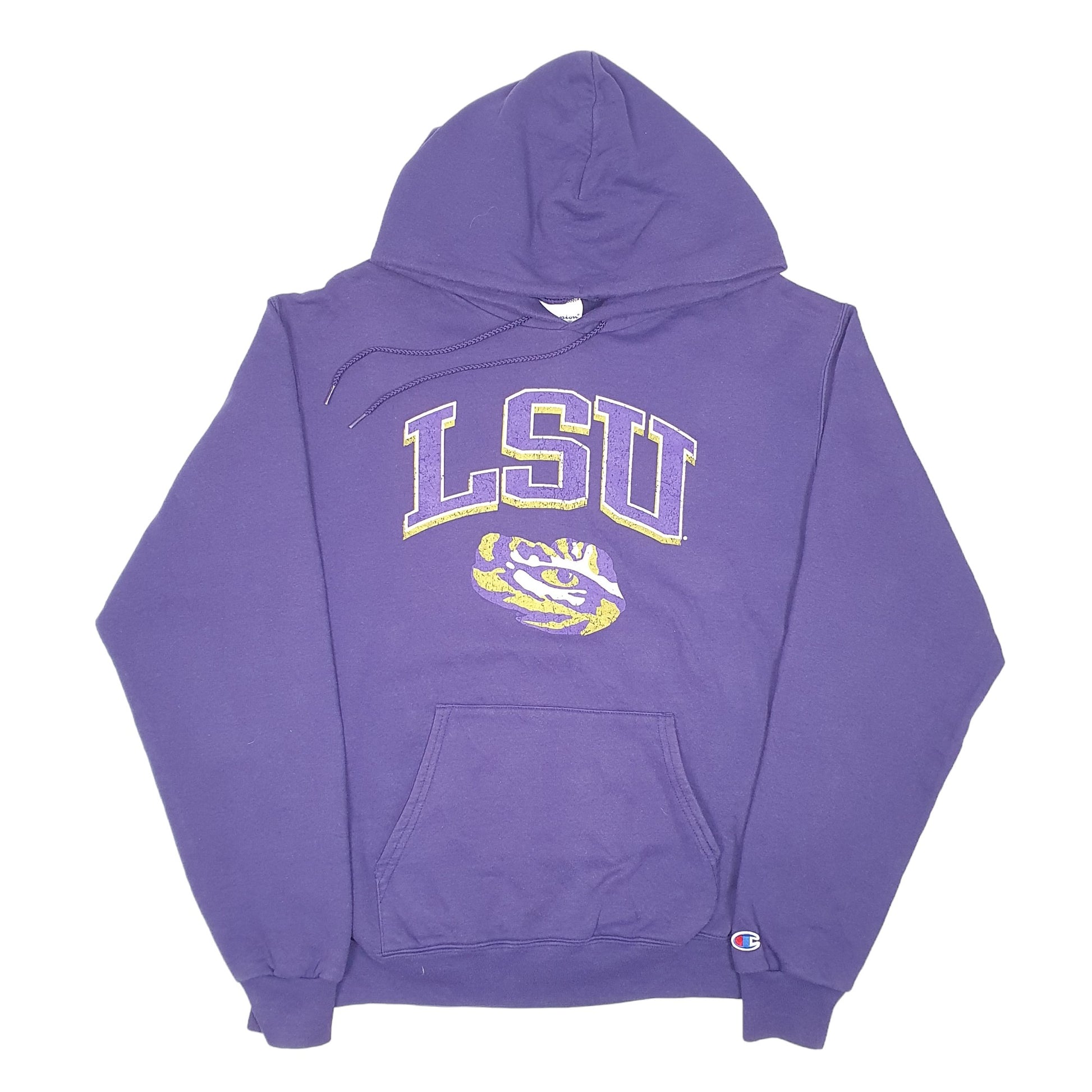 Mens Purple Champion Louisianna State University Tigers Football LSU Hoodie Jumper
