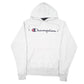 Mens Grey Champion Script Hoodie Jumper