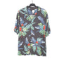 Mens Black H&M Hawaiian Parrots Tropical Short Sleeve Shirt