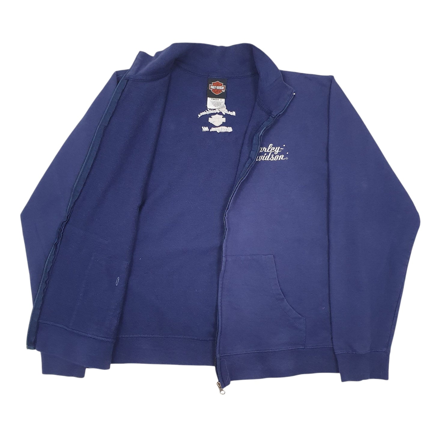 Womens Blue Harley Davidson  Full Zip Jumper