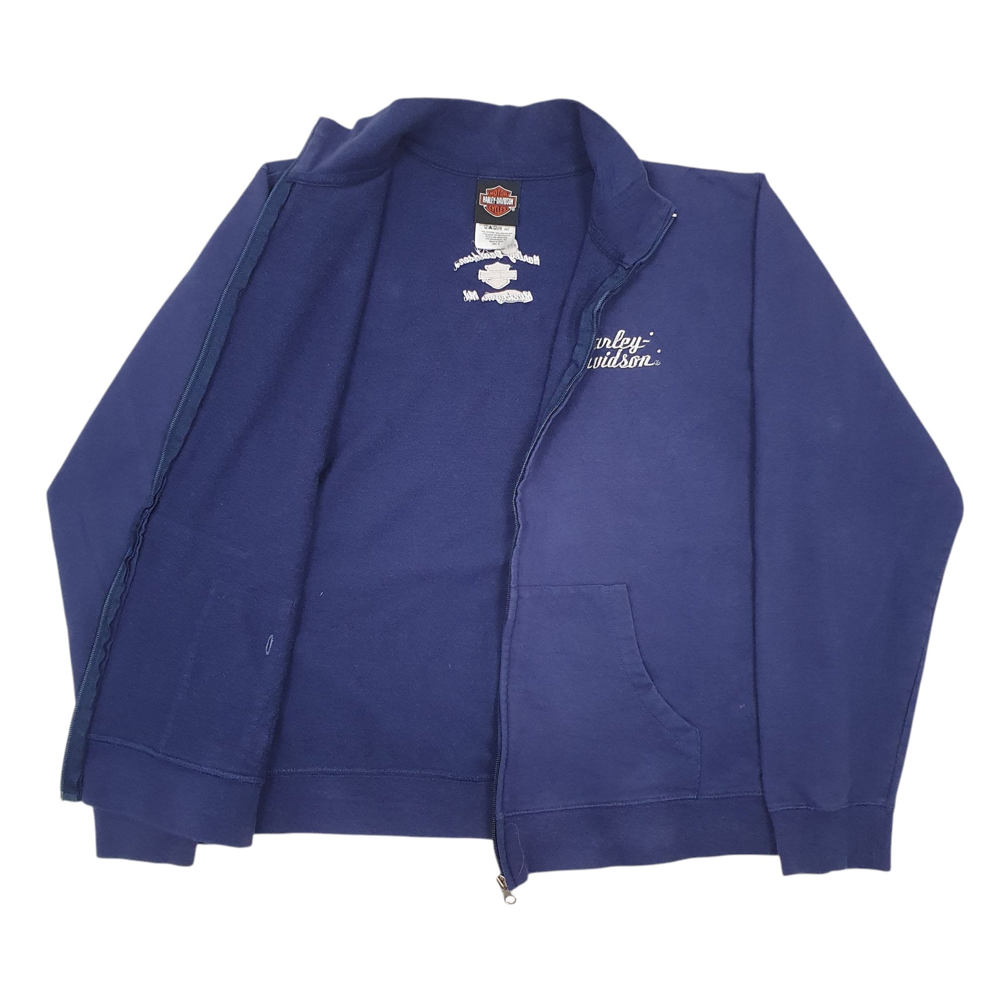 Womens Blue Harley Davidson  Full Zip Jumper