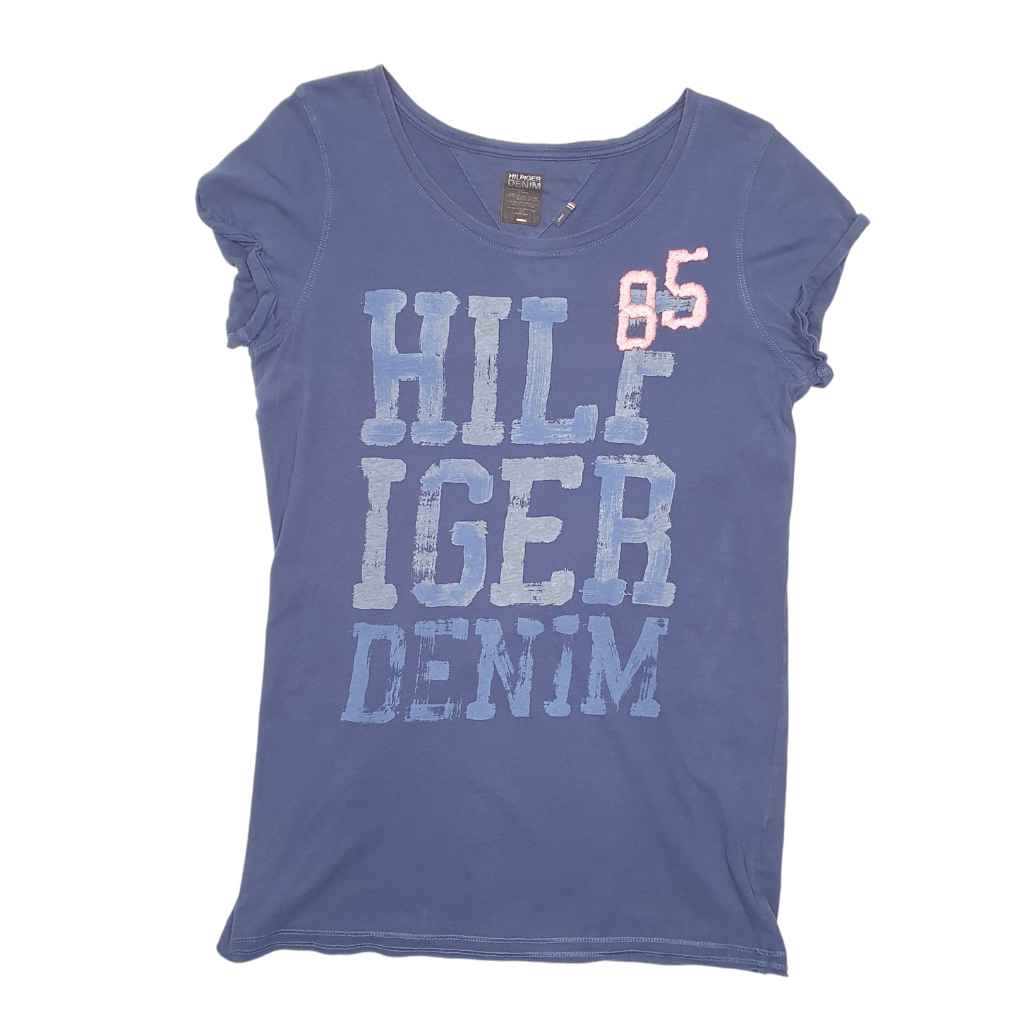 Womens Navy Tommy Hilfiger Denim Spellout 85 Short Sleeve T Shirt