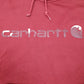 Mens Burgundy Carhartt Active Workwear Spellout Hoodie Jumper