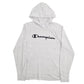 Mens Grey Champion Spellout Hoodie Jumper