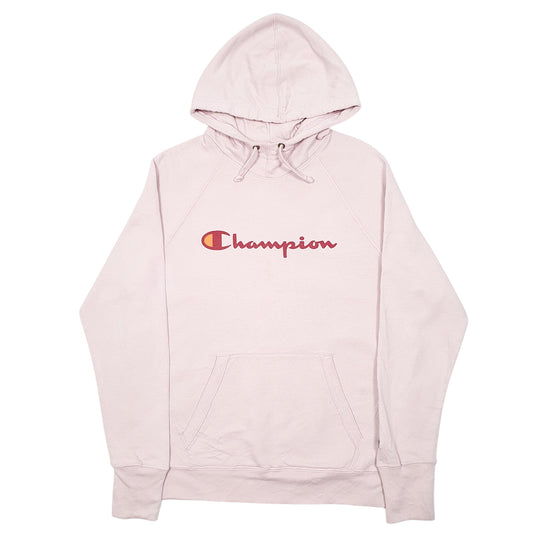 Womens Pink Champion Script Hoodie Jumper