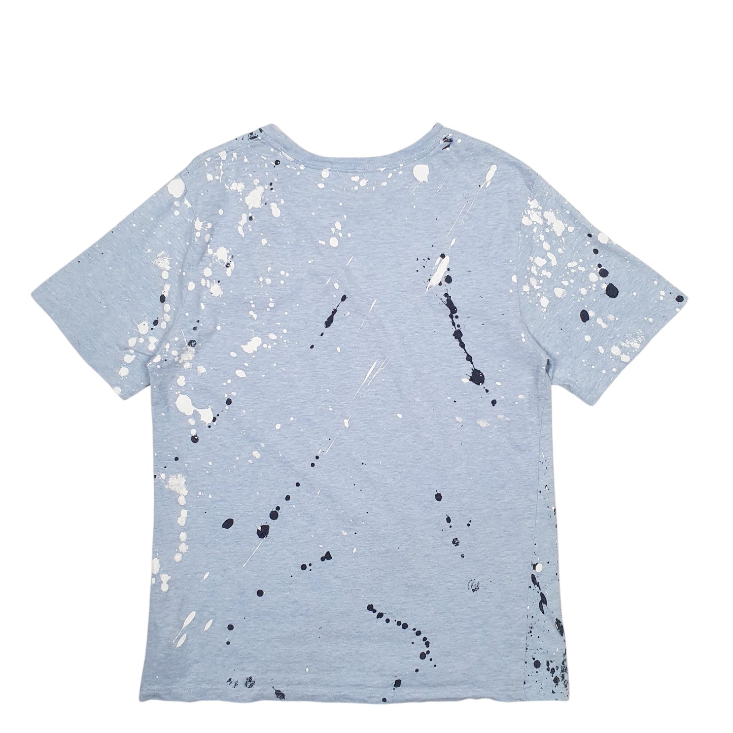 Womens Blue Polo Ralph Lauren Paint Splatter Short Sleeve T Shirt