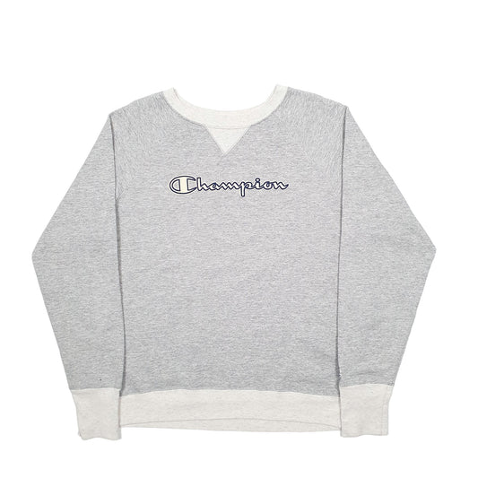 Womens Grey Champion Spellout Crewneck Jumper