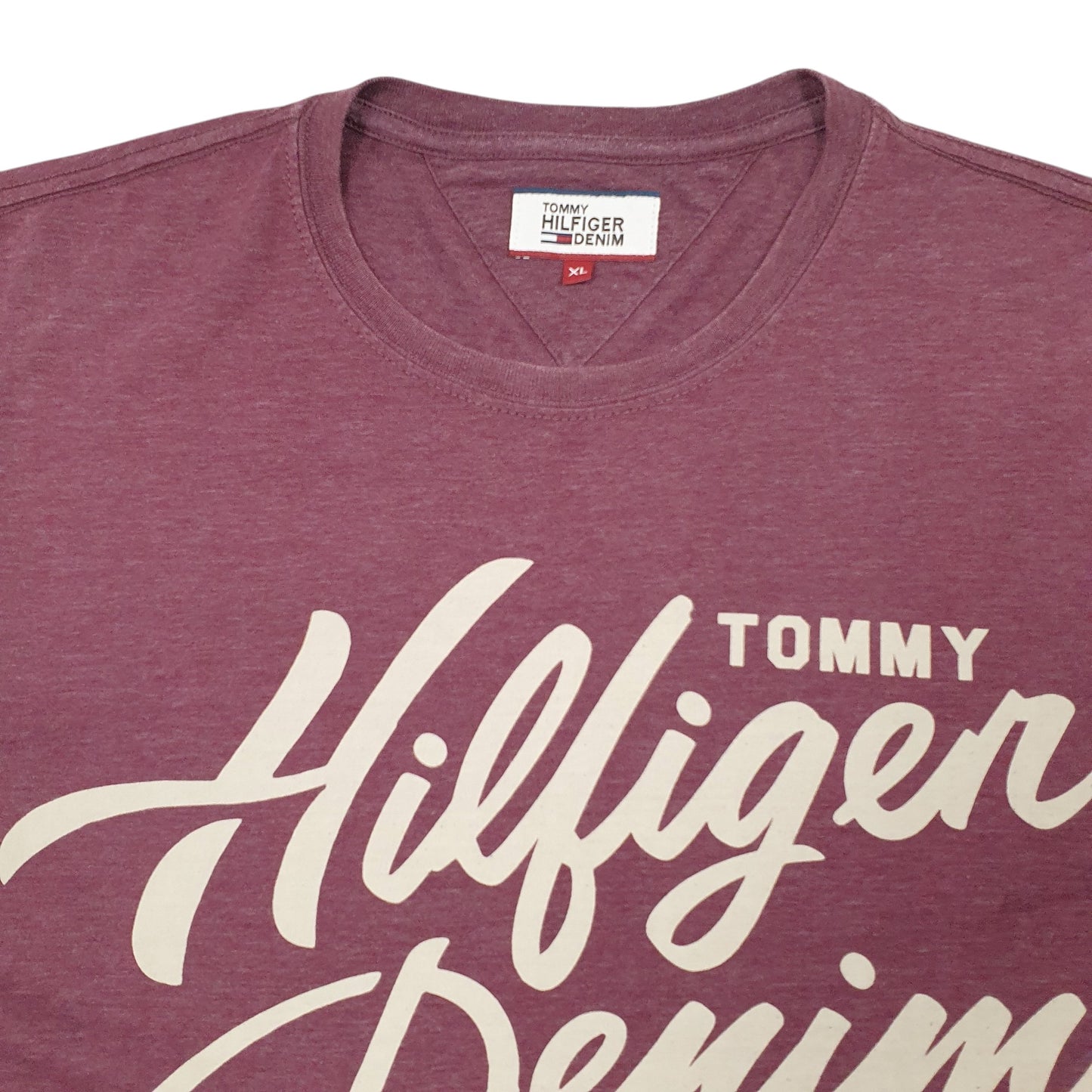 Mens Burgundy Tommy Hilfiger  Short Sleeve T Shirt