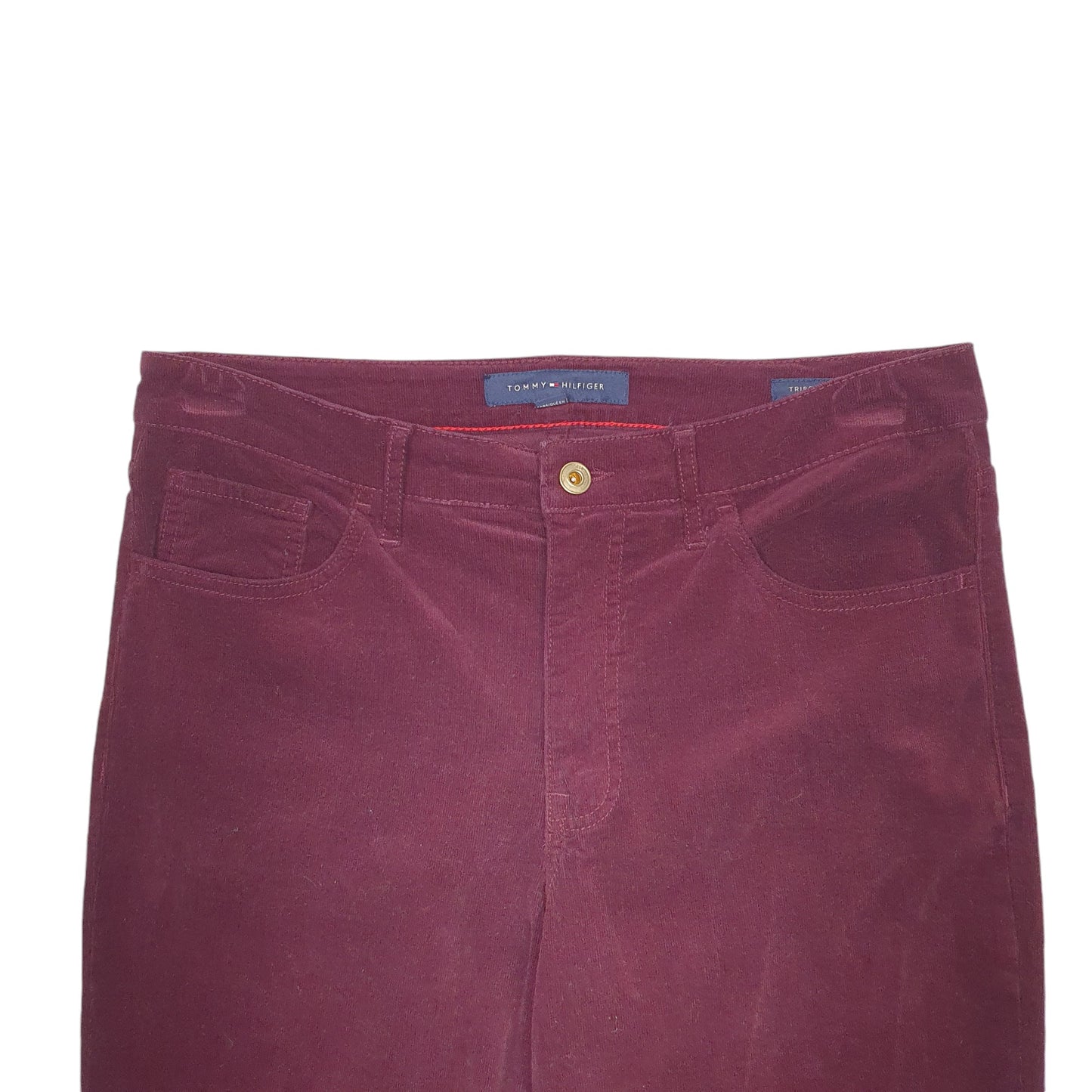 Womens Burgundy Tommy Hilfiger  Corduroy Trousers