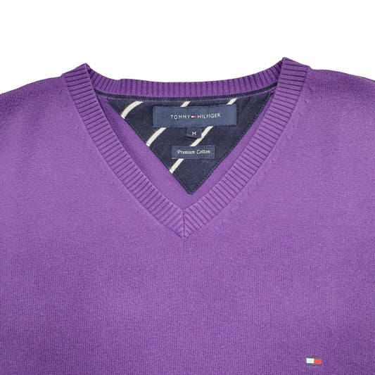 Mens Purple Tommy Hilfiger Knit Crewneck Jumper