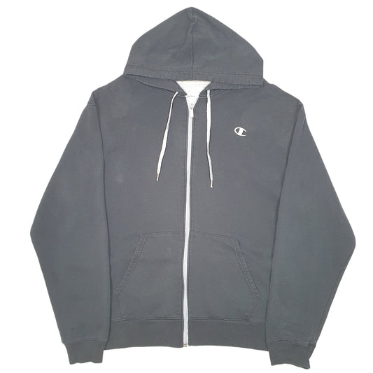 Mens Black Champion Hoodie Full Zip Jumper