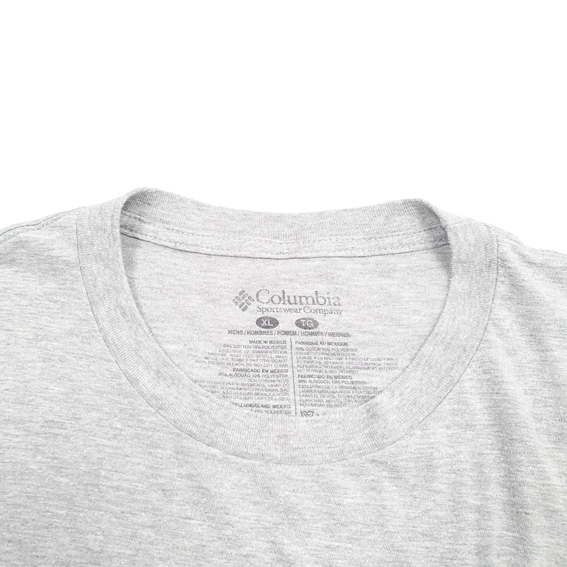 Mens Grey Columbia Sportswear Portland Oregon Short Sleeve T Shirt