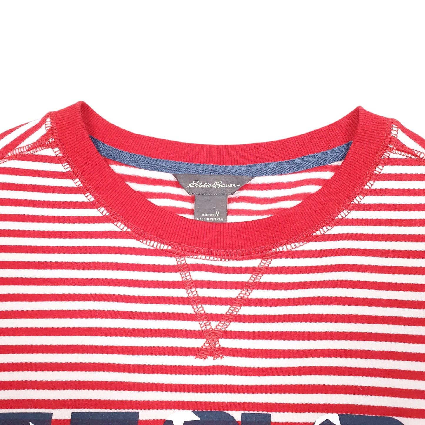 Womens Red Eddie Bauer USA Stars Stripes Crewneck Jumper
