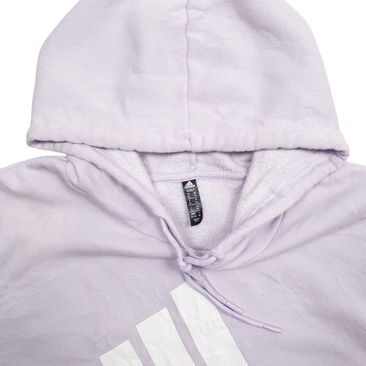 Womens Purple Adidas Spellout Hoodie Jumper