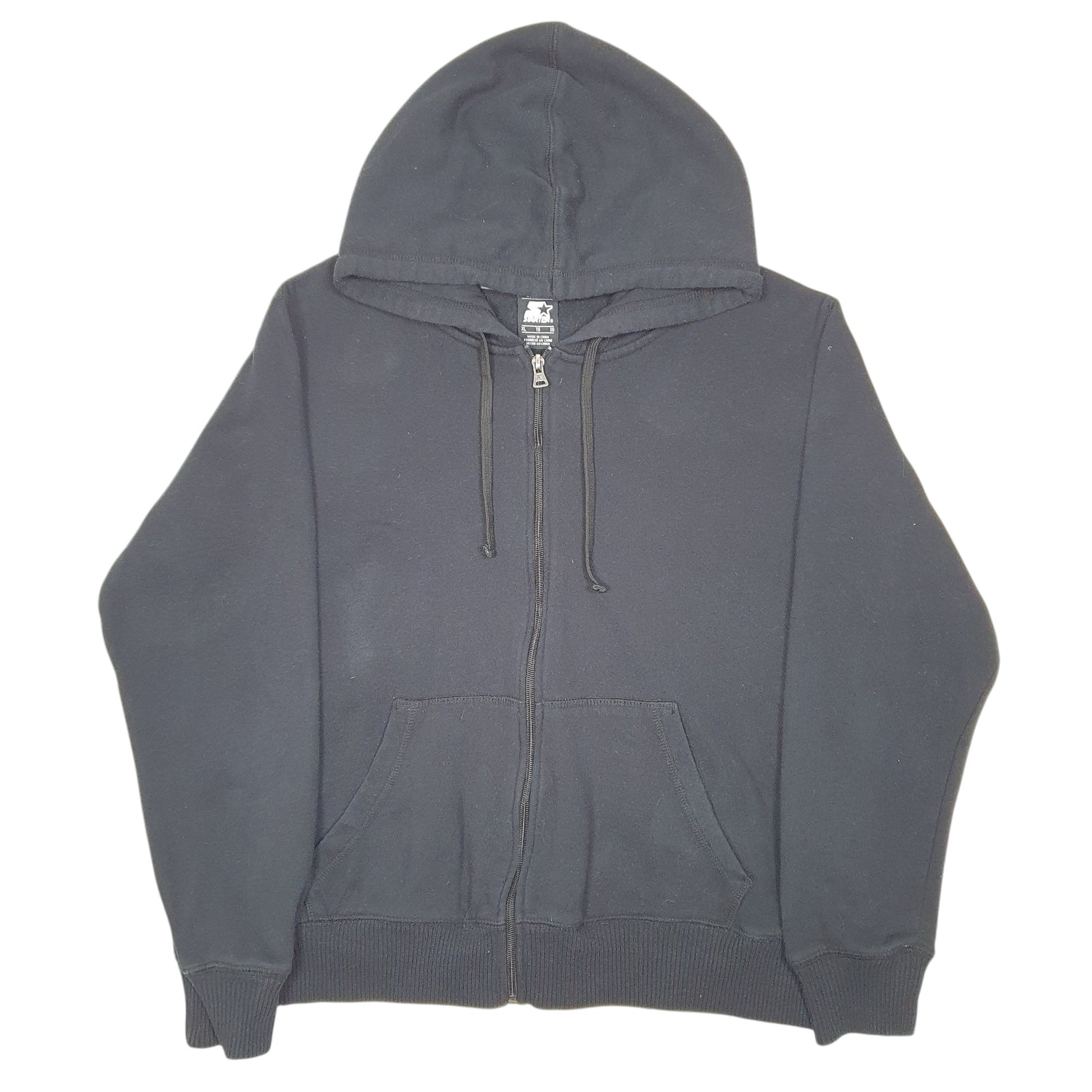 Womens Black Starter Hoodie Full Zip Jumper