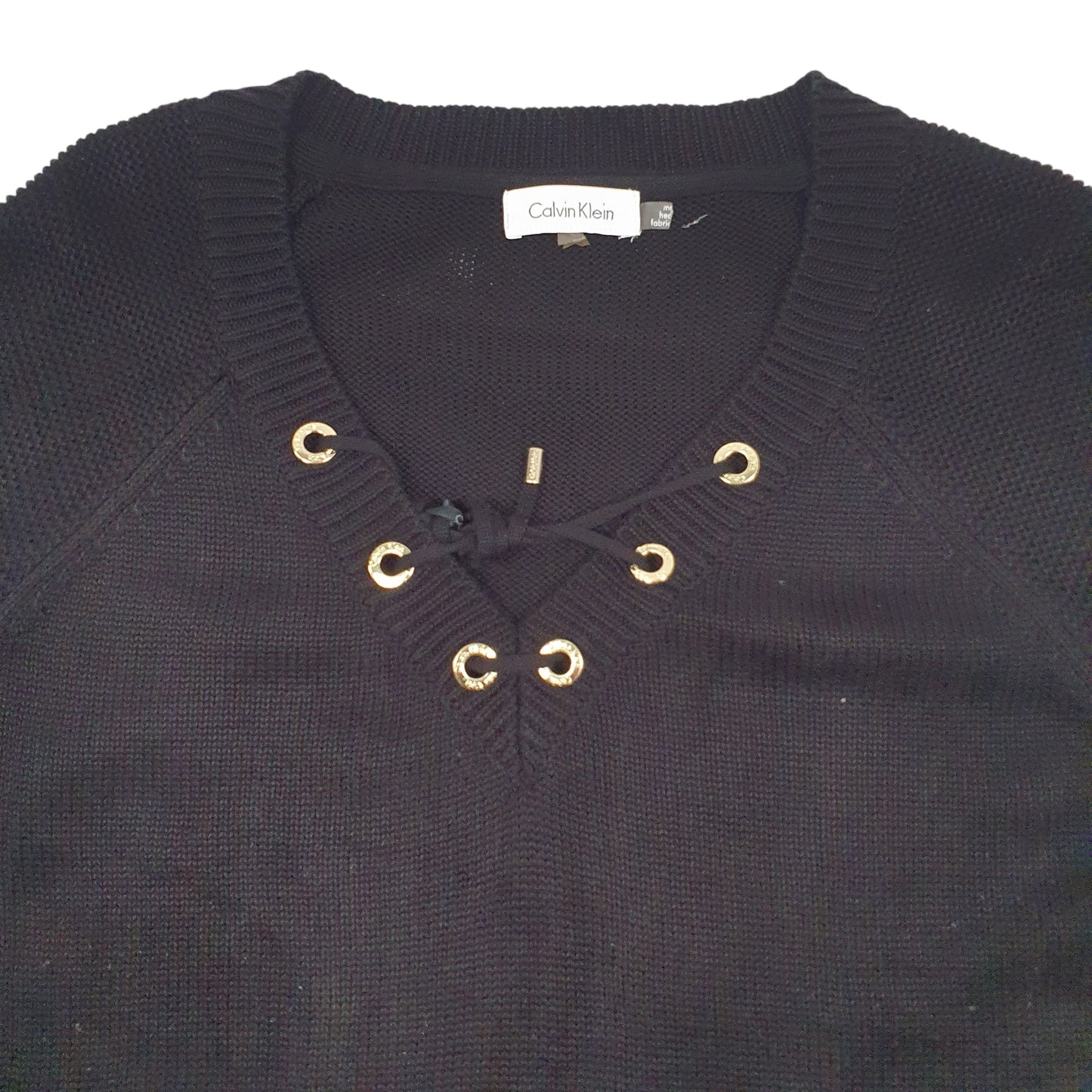 Womens Black Calvin Klein  V Neck Jumper