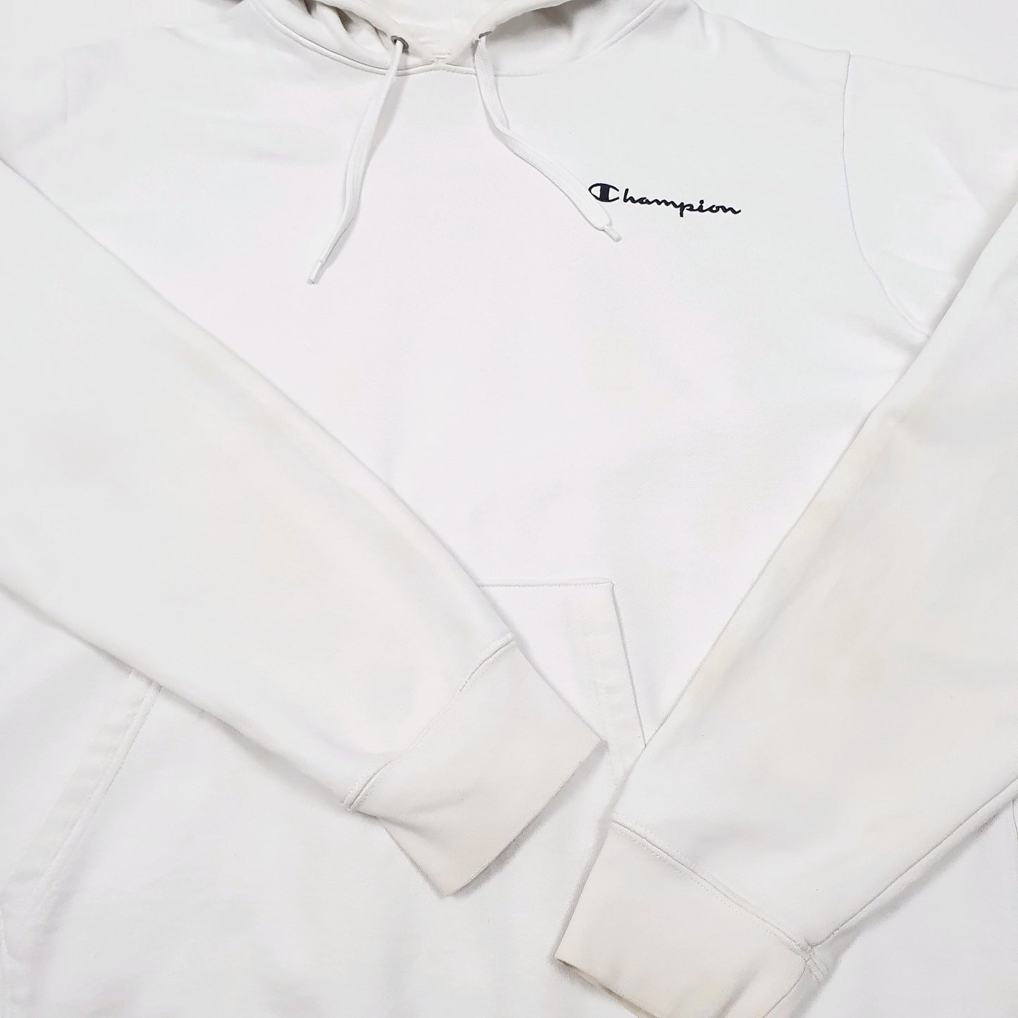 Mens White Champion  Hoodie Jumper