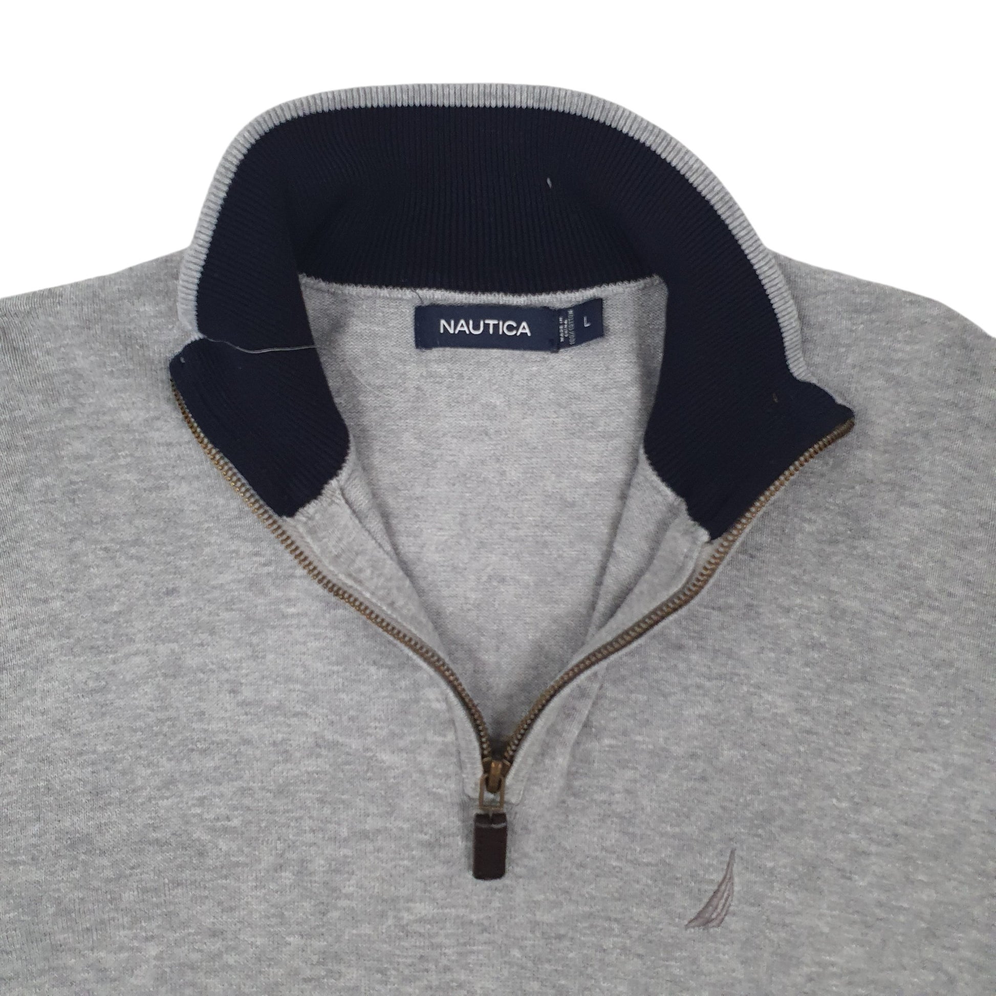 Mens Grey Nautica  Quarter Zip Jumper