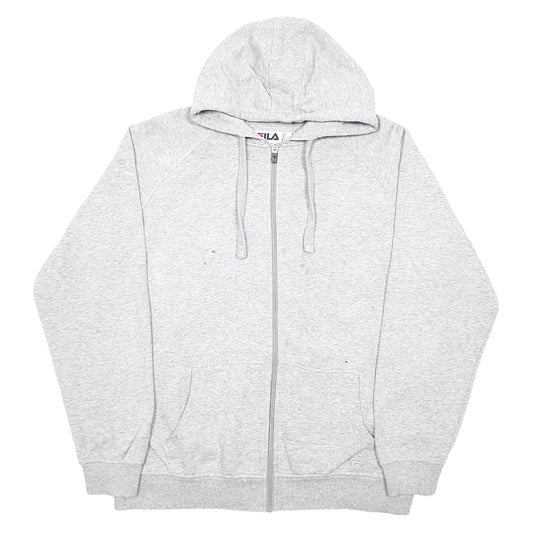 Mens Grey Fila Hoodie Full Zip Jumper