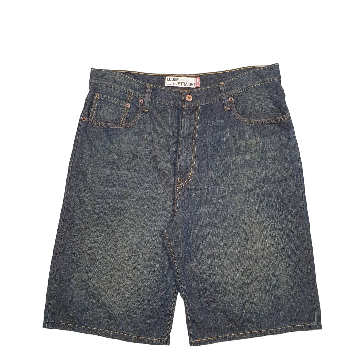 Mens Blue Levis Denim Jeans Jorts 569 Relaxed Denim Shorts