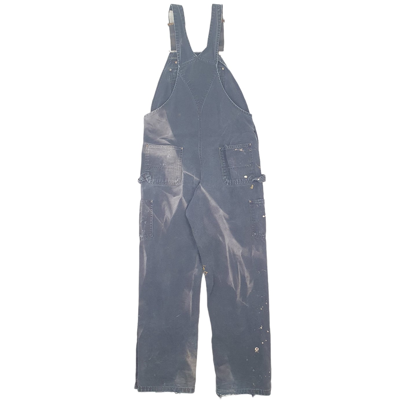 Mens Black Carhartt R37 Bib Overalls Union Made in USA Dungaree Trousers