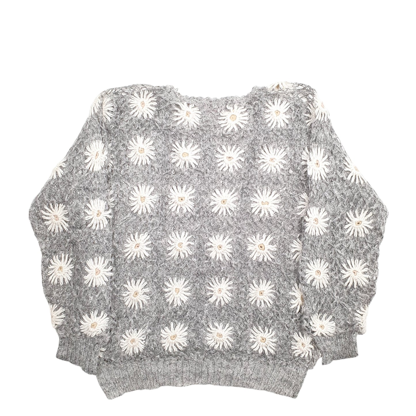 Womens Grey Crocodile Floral Crewneck Jumper