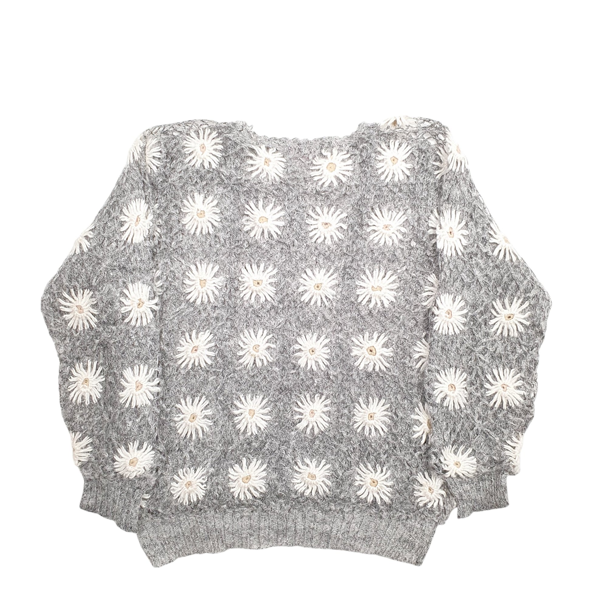 Womens Grey Crocodile Floral Crewneck Jumper