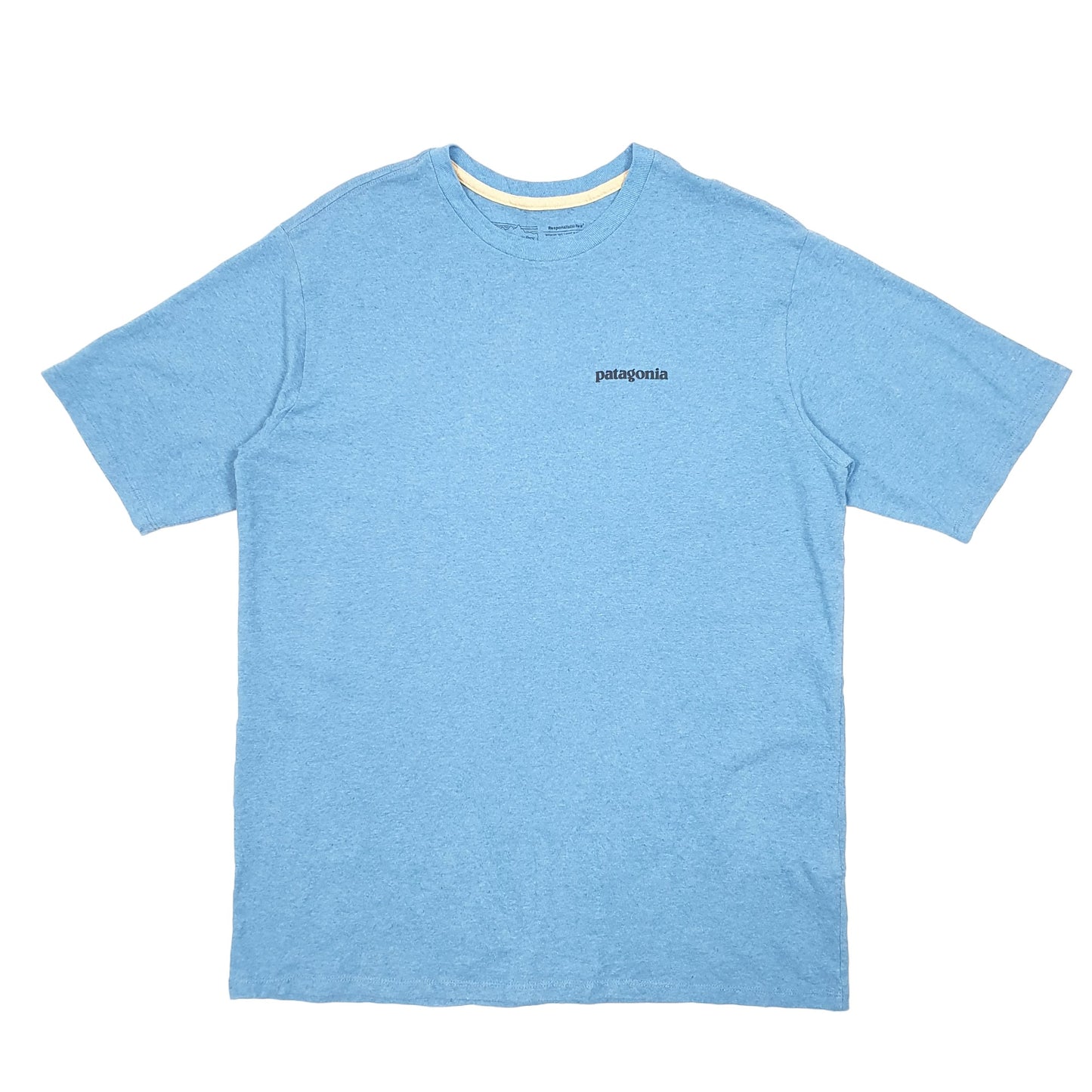 Mens Blue Patagonia Responsible Tee Spellout Short Sleeve T Shirt