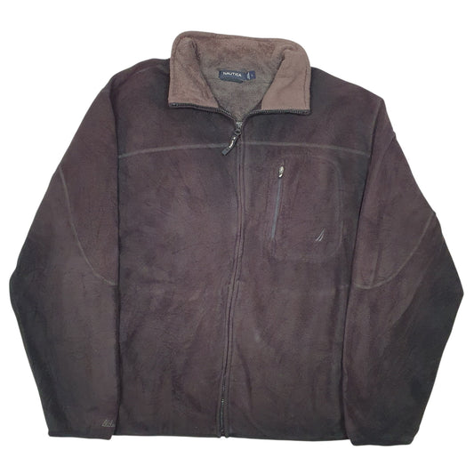 Mens Brown Nautica  Full Zip Jumper