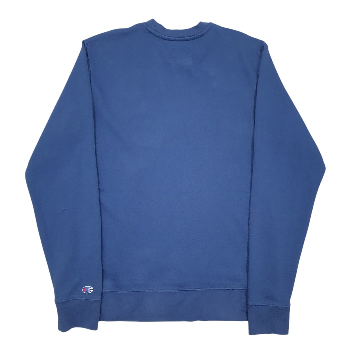 Mens Blue Champion Spellout Crewneck Jumper