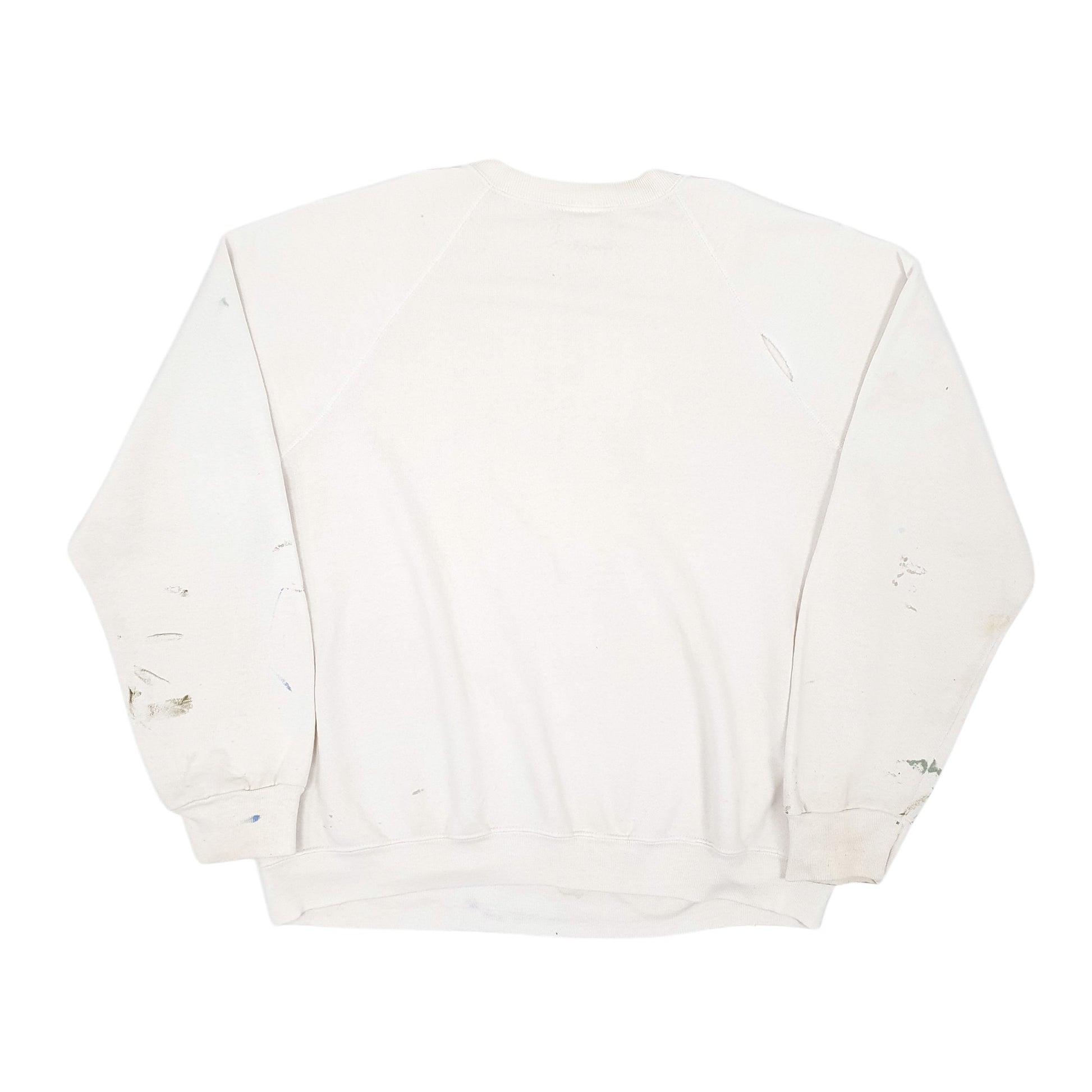 Womens White Lee Vintage Made In USA Crewneck Jumper