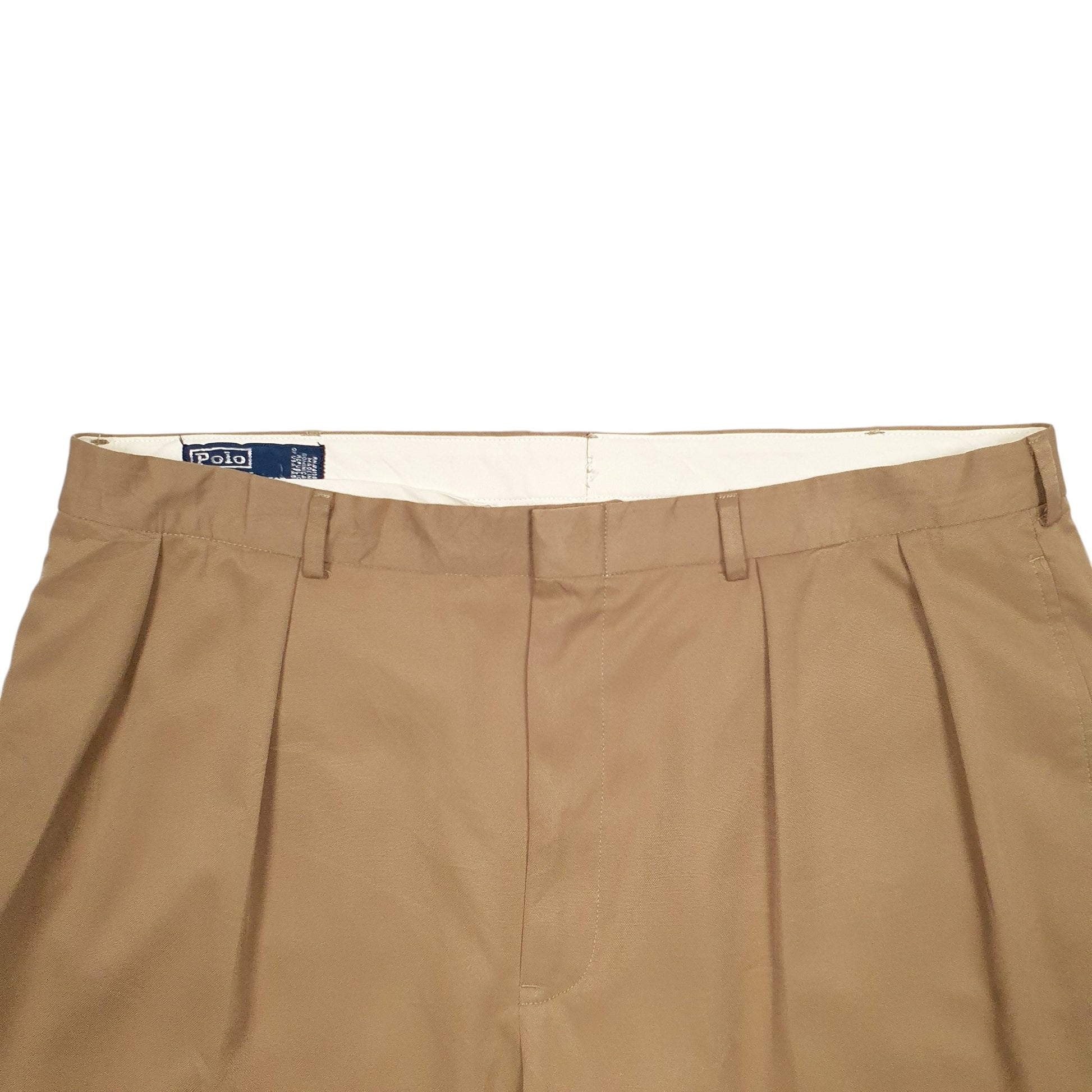 Mens Beige Polo Ralph Lauren Double Pleated Chino Trousers