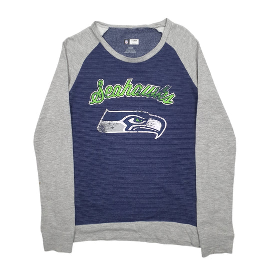 Womens Blue NFL Seahawks Football Long Sleeve T Shirt