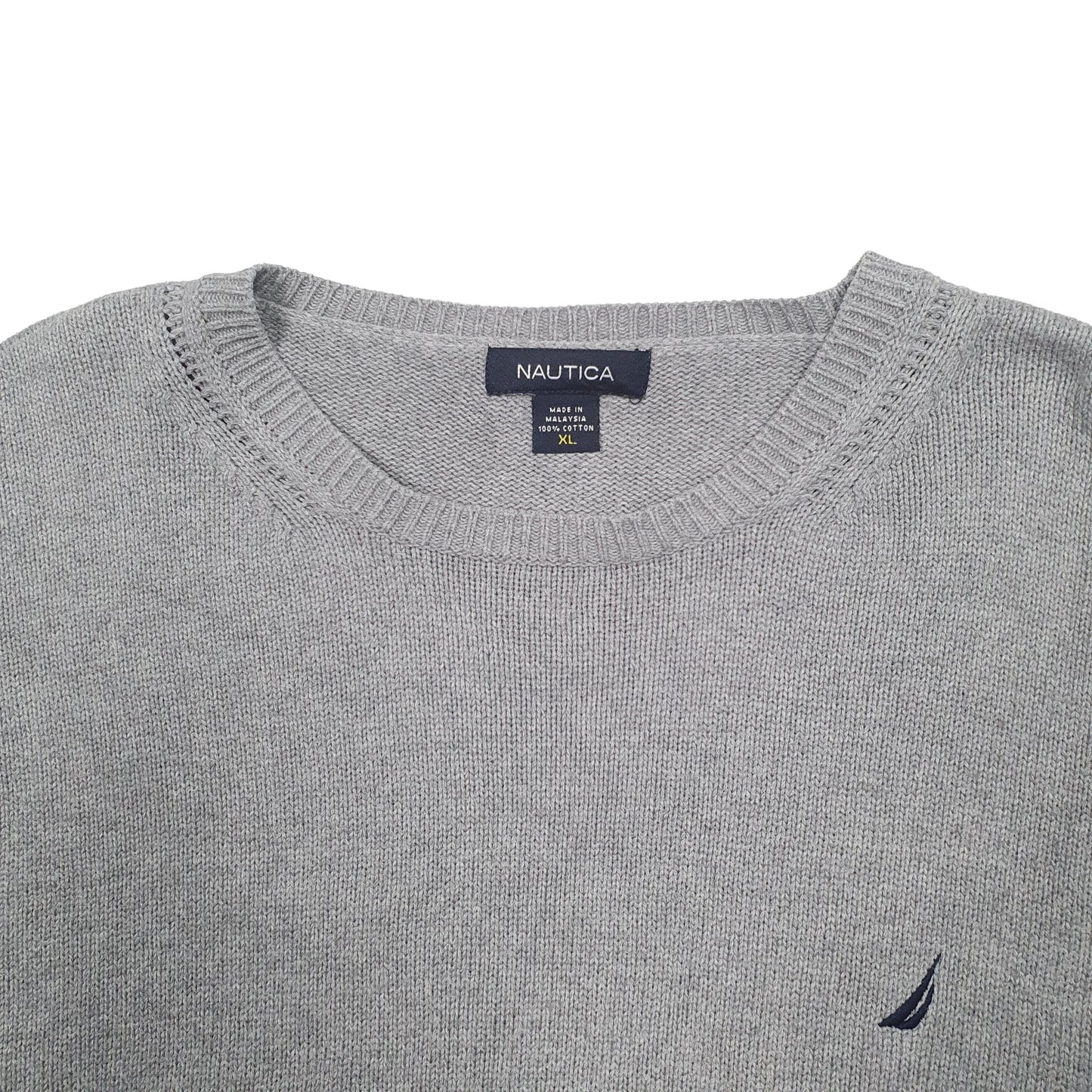 Mens Grey Nautica Knit Crewneck Jumper