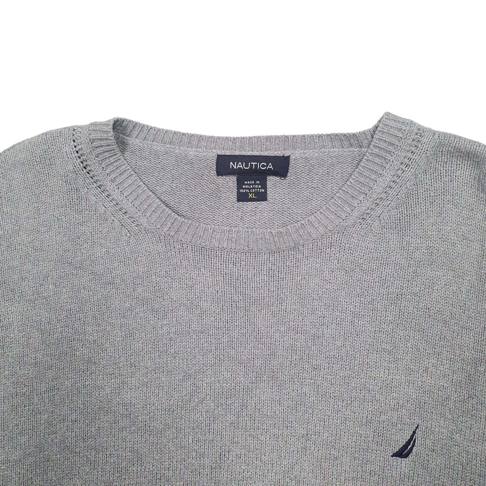 Mens Grey Nautica Knit Crewneck Jumper