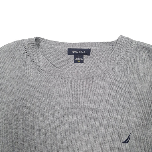 Mens Grey Nautica Knit Crewneck Jumper