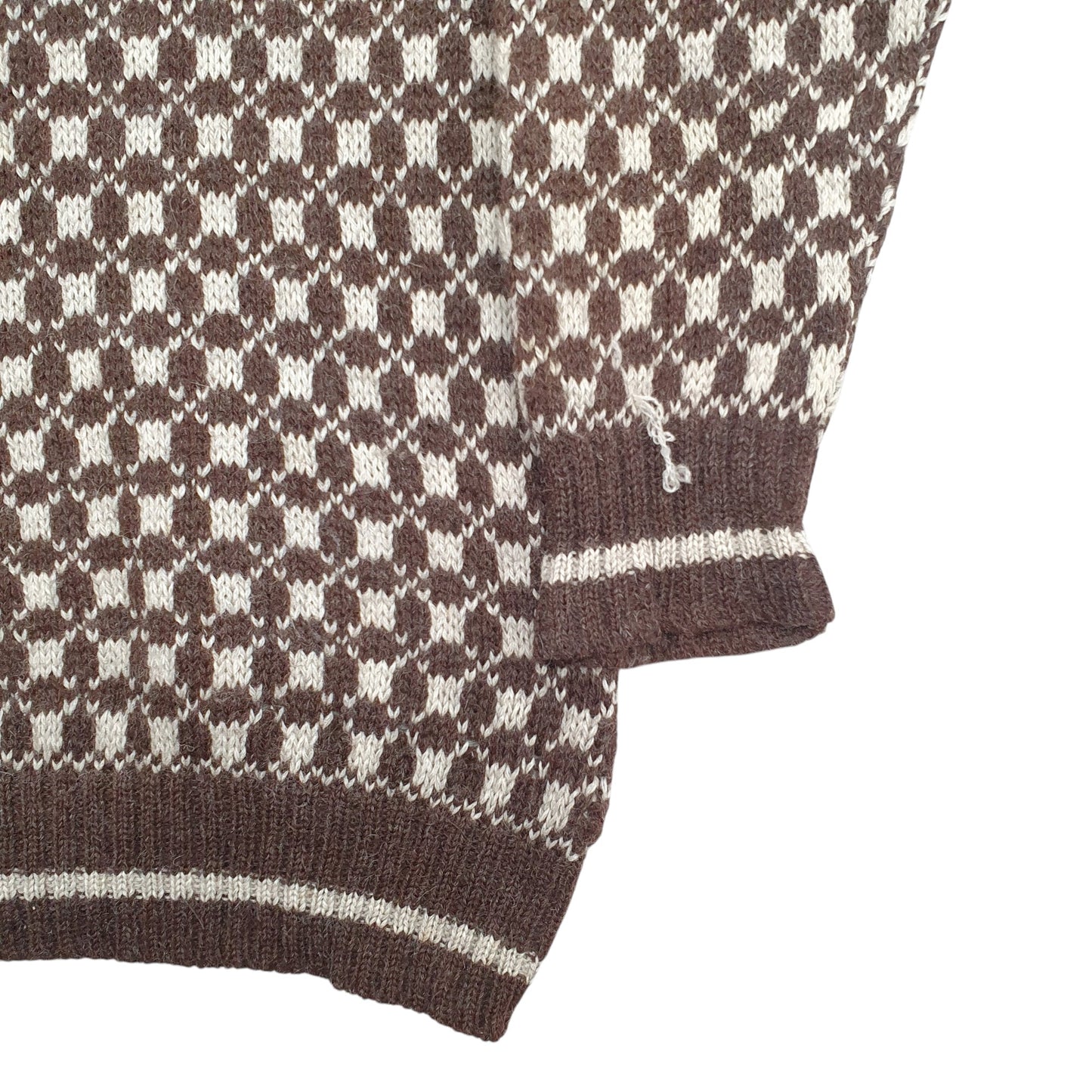 Mens Brown 100% Wool  Crewneck Jumper