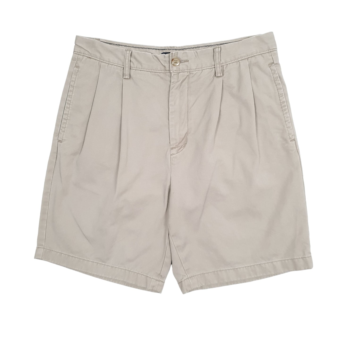 Mens Beige Nautica Double Pleated Chino Shorts