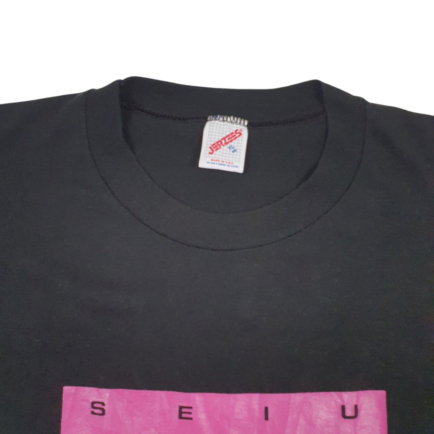 Mens Black Jerzees Single Stitch Vintage 90s Short Sleeve T Shirt