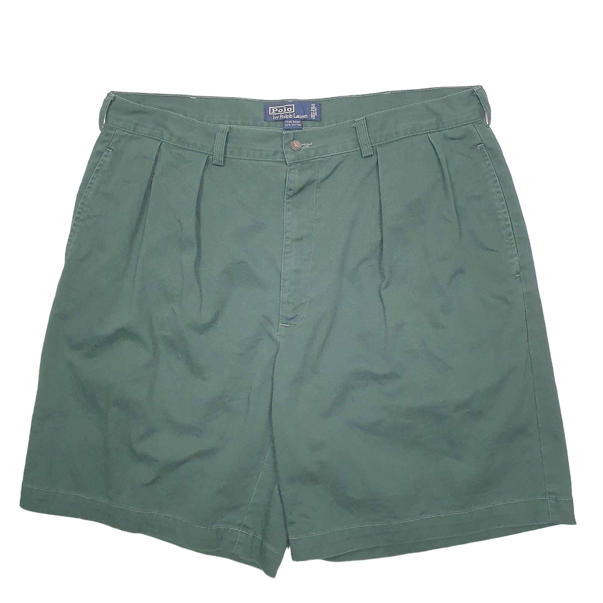 Mens Green Polo Ralph Lauren Pleated Chino Shorts
