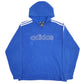 Mens Blue Adidas Spellout Hoodie Jumper