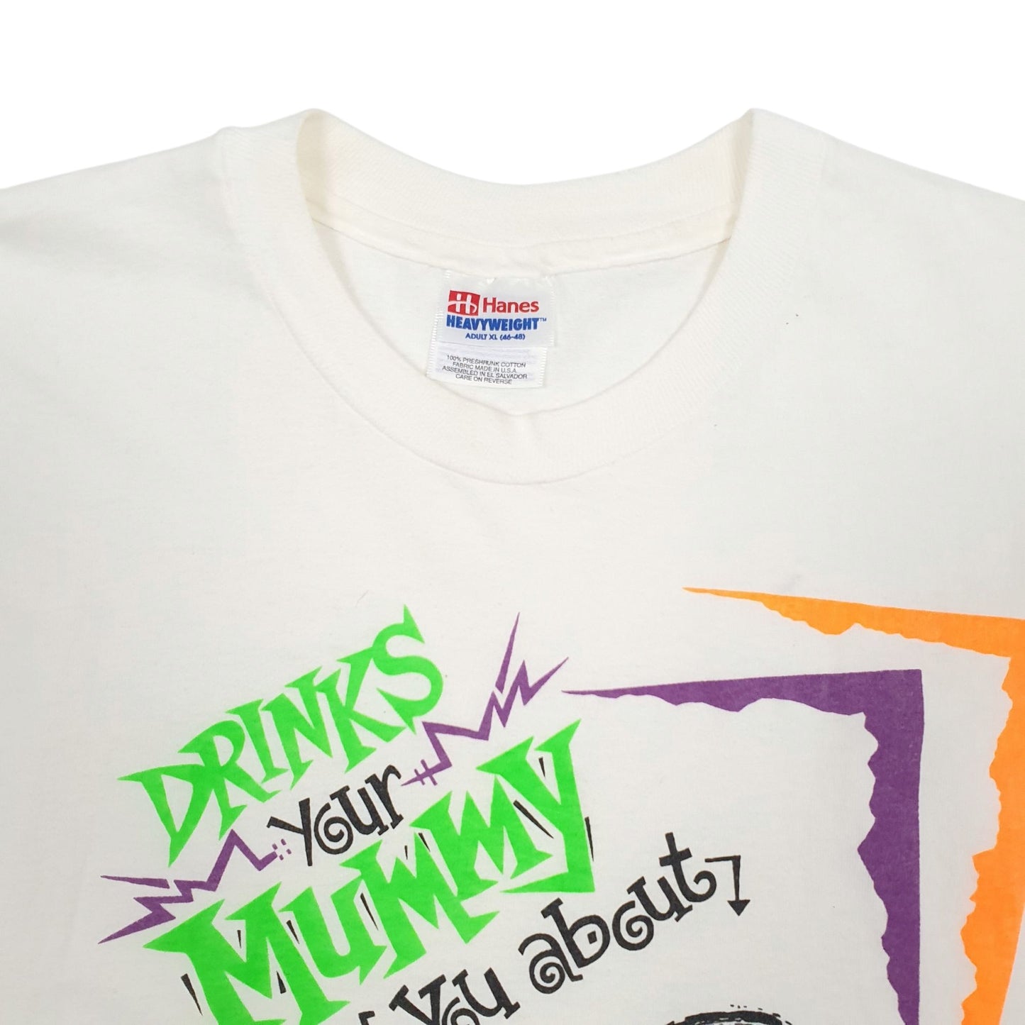 Mens White Hanes Single Stitch Vintage 90s Vest Short Sleeve T Shirt