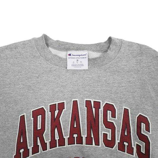 Mens Grey Champion Arkansas Razorbacks Crewneck Jumper