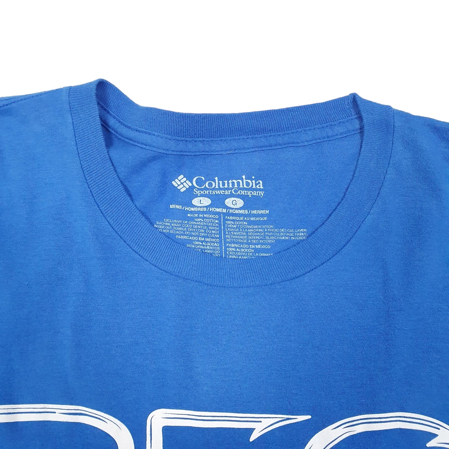 Mens Blue Columbia Sportswear PFG Fishing Short Sleeve T Shirt